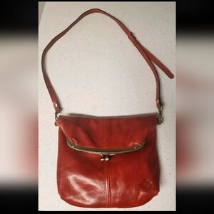 Patricia Nash Distressed Barsby Fox Red Kisslock Crossbody-Blemished